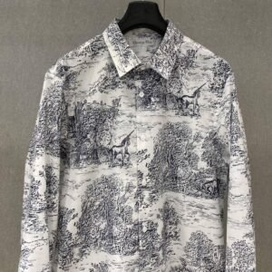 Dior Men's Long Sleeve Button Down Shirt with Floral Print