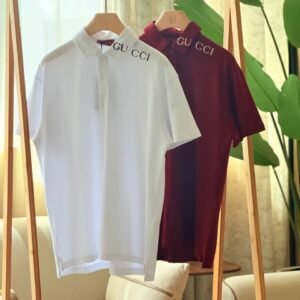 Cotton polo shirt in Gucci Rosso Ancora red