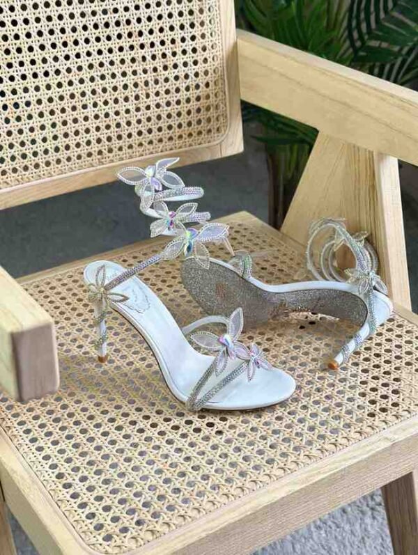Rene Caovilla, Butterflies Crystal-embellished High Sandals - Image 4
