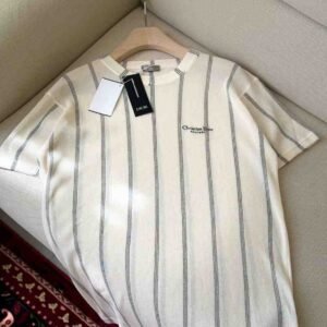 Christian Dior Couture T-Shirt, Relaxed Fit Beige Striped