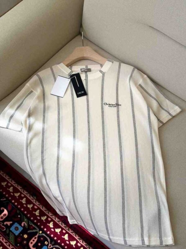 Christian Dior Couture T-Shirt, Relaxed Fit Beige Striped