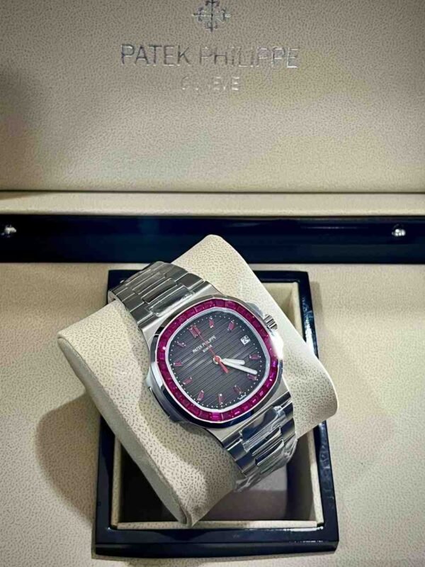 Patek Philippe Nautilus in Platinum - Ruby Bezel