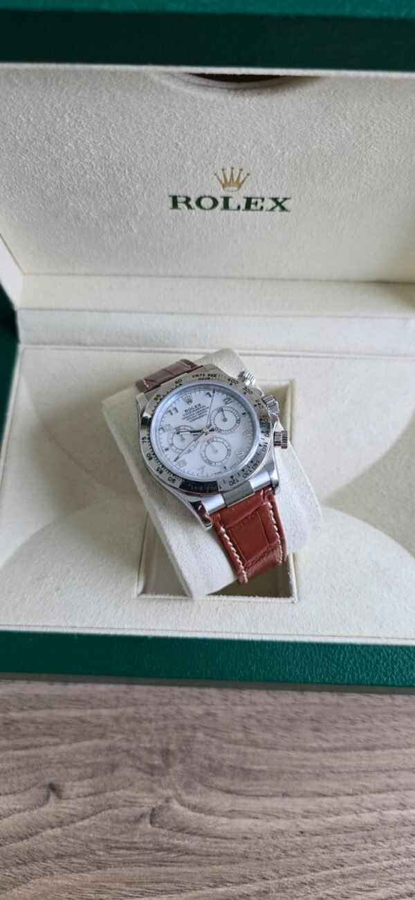 Rolex Daytona White Gold Brown Strap Chronograph
