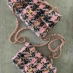 Chanel Tweed Leather Bag