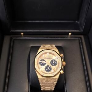 Audemars Piguet Royal Oak Chronograph 41mm Yellow Gold Frosted Yellow Gold Dial Replica Mans Watch-26240BA.GG.1324BA.01