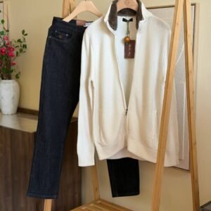 Cardigan Wool in White for Men