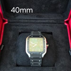 CARTIER Santos Stainless steel Green Arabic Numerals Watch WSSA0055 In Dubai