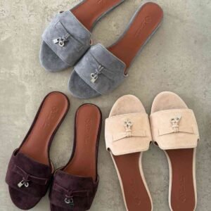 Loro Piana Women's Summer Charms Suede Slides
