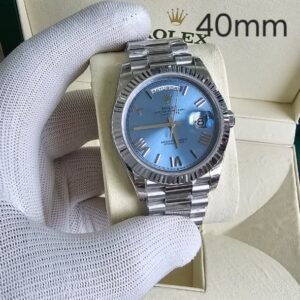 Rolex Day-Date Platinum Ice Blue Dial 40mm Replica Mans Watch