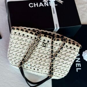 Chanel Cotton Crochet Le Panier Shopping Tote Bag In Dubai