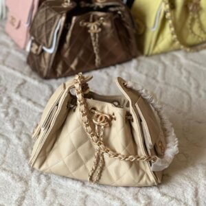 Chanel 25 Suede Calfskin & Gold-Tone Metal Small Hobo Handbag