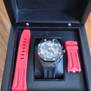 Audemars Piguet Royal Oak Offshore Tourbillon Chronograph Forged Carbon Skeletonized Dial Watch