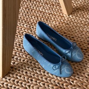 Chanel Printed Cap Toe Ballerina Flats