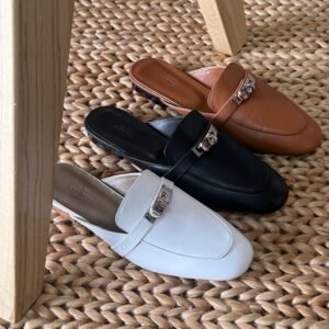 Hermes Leather Oz Mules In Dubai