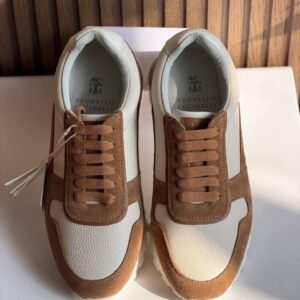 Brunello Cucinelli Grained Calfskin Suede Sneaker In Dubai