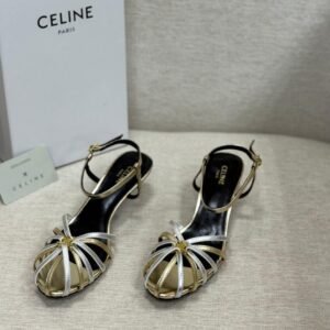 Celine Triomphe cage mid-heel sandals