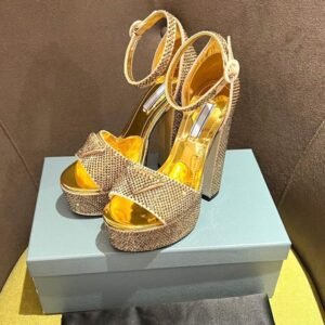 Prada embellished satin platform sandals