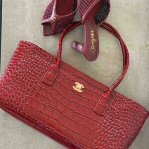 Chanel Calfskin Crocodile Embossed